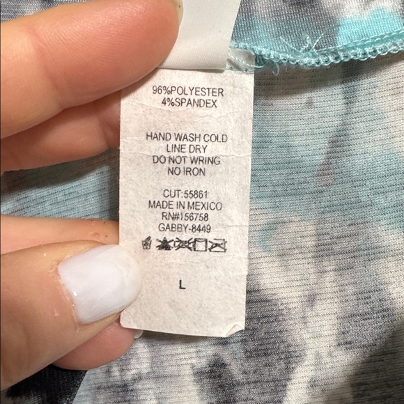 Honeyme Blue and Black Tie-Dye V-Neck Tunic - Picture 3 of 4